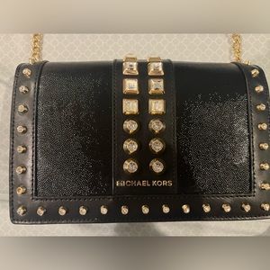Black studded crossbody bag